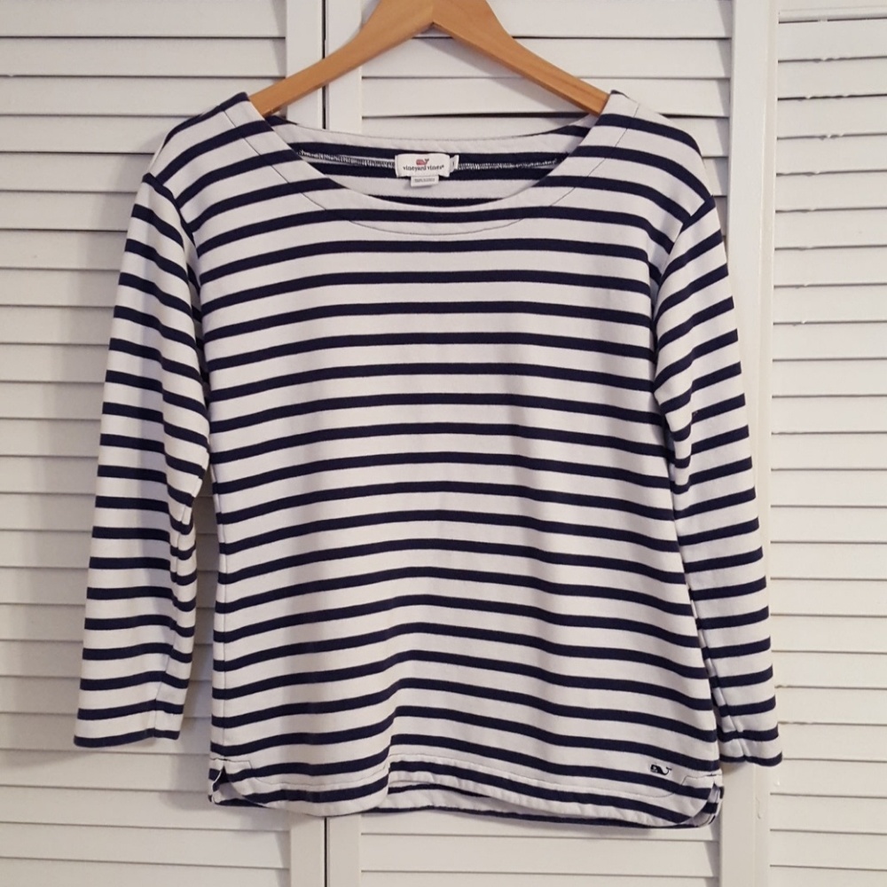 Vineyard Vines Women's Blue & White Sailing Top